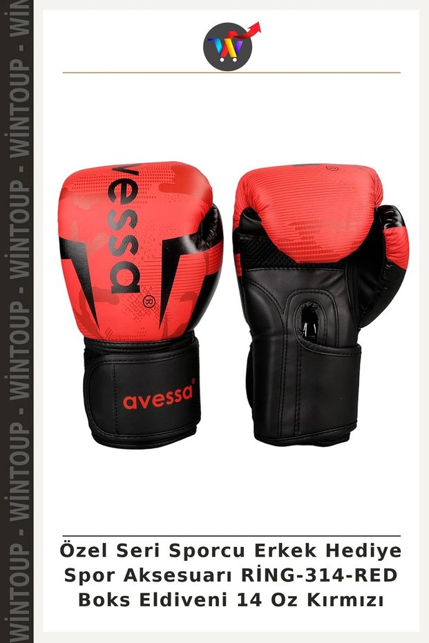 Special Edition Men's Sports Gift: RING-314-RED Boxing Gloves, 14 oz, Red