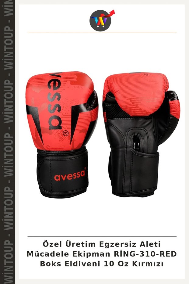 Custom-Made Exercise Equipment Combat Gear RING-310-RED Boxing Gloves 10 Oz Red