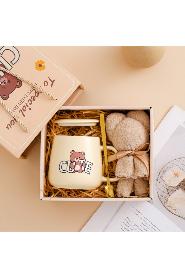 Ceramic Thermostatic Cup Gift Box Cartoon