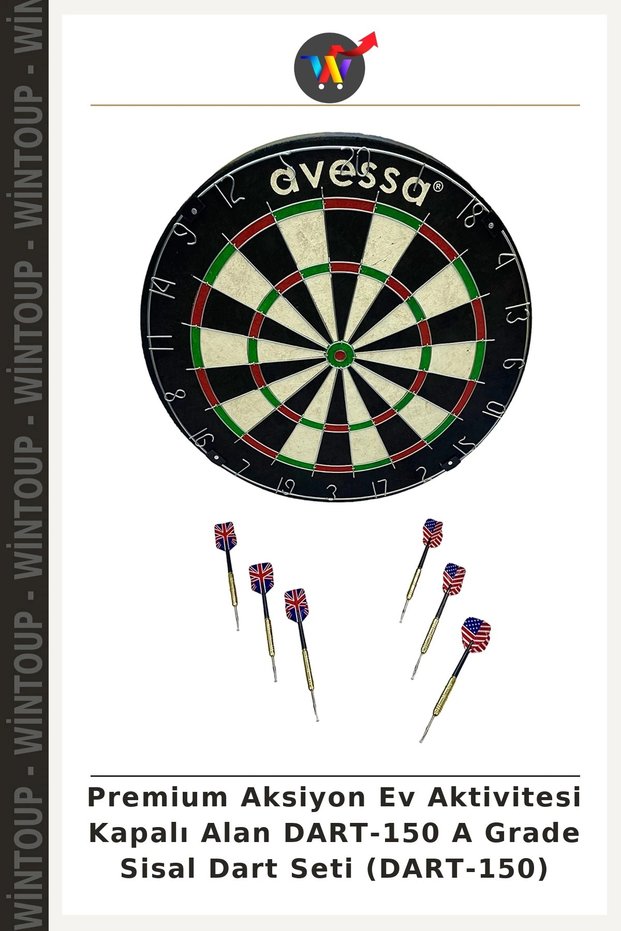 Premium Action Home Activity Indoor DART-150 A-Grade Sisal Dart Set (DART-150)