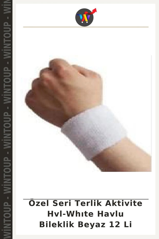 Special Edition Sweatband Activity HVL-White Towel Wristband, White, Pack of 12