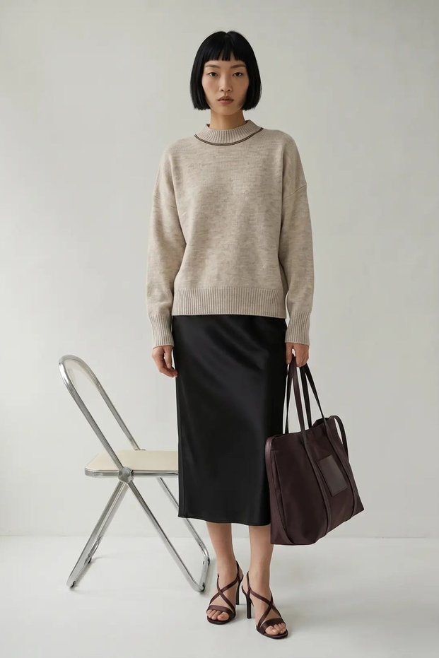 MY FASHION Long-Sleeve Crew-Neck Sweater