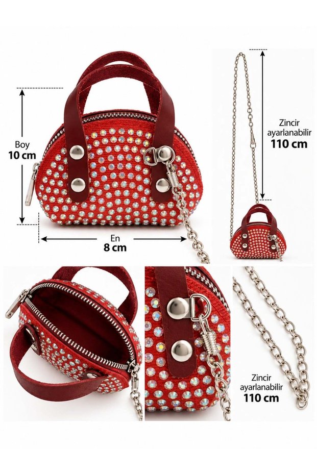 Girls' Sparkly Rhinestone Chain Strap Mini Bag