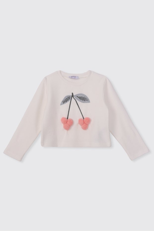 Girls' Ecru-Powder Sweatshirt