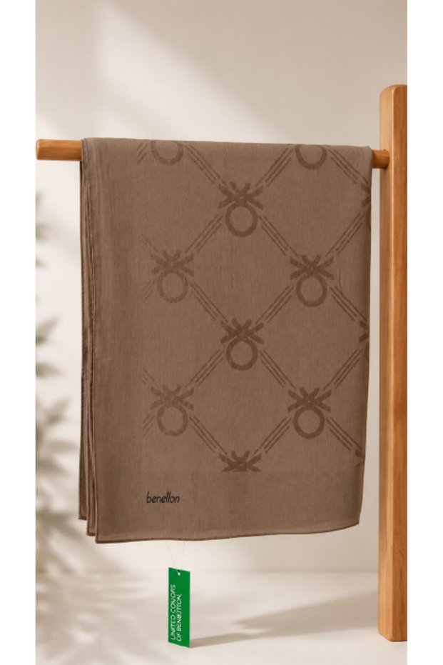 Lyocell Milano Shawl 1032 14 Camel Monogram Patterned