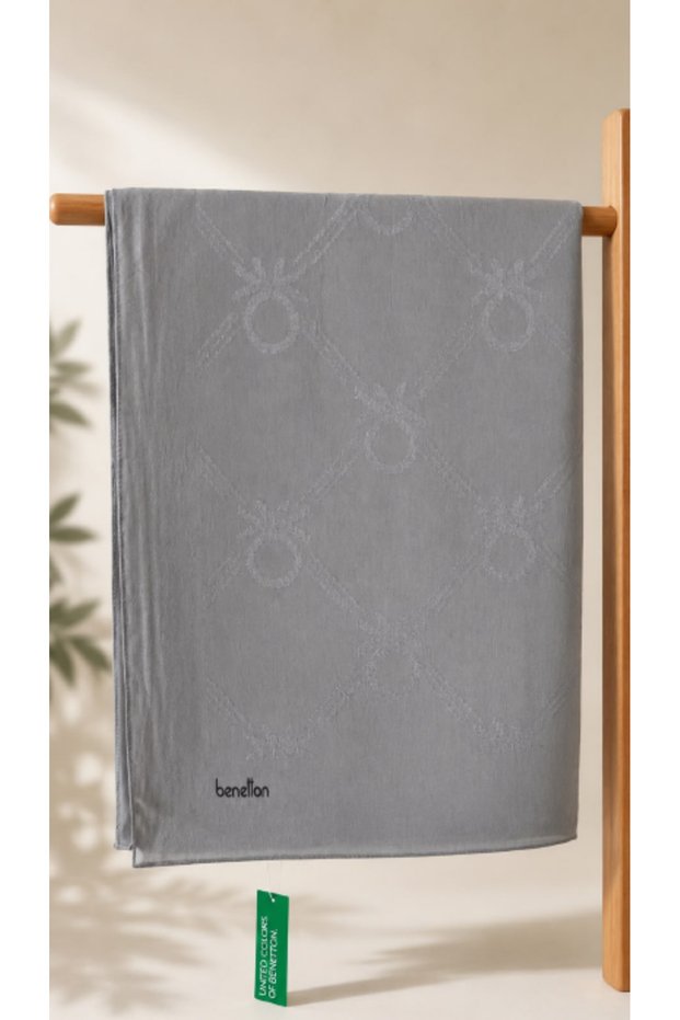 Lyocell Milano Shawl 1032 18 Light Gray Monogram Patterned