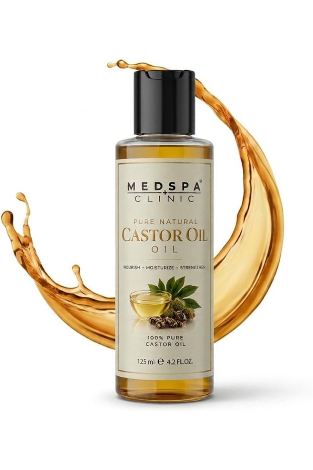Pure Natural Castor Oil 125 ml – 100% Pure Carrier Oil for Hair, Scalp, Eyelashes, Eyebrows, Face, Skin, Nails & Cuticles – Nourishing Multipurpose Beauty Oil
