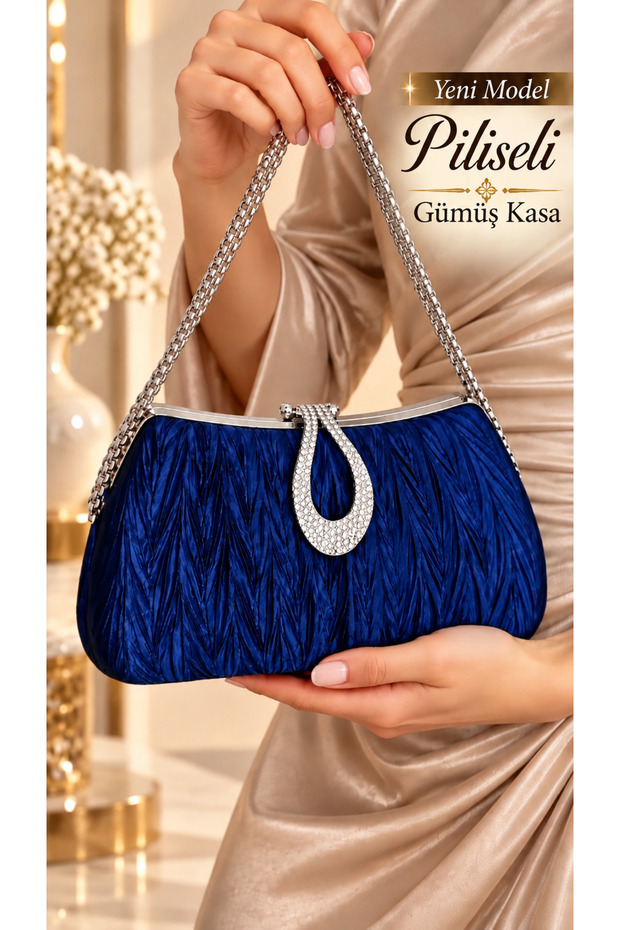 Women's Bag New Model Pleated Evening Dress Bag Mixed Pattern Stylish Bag