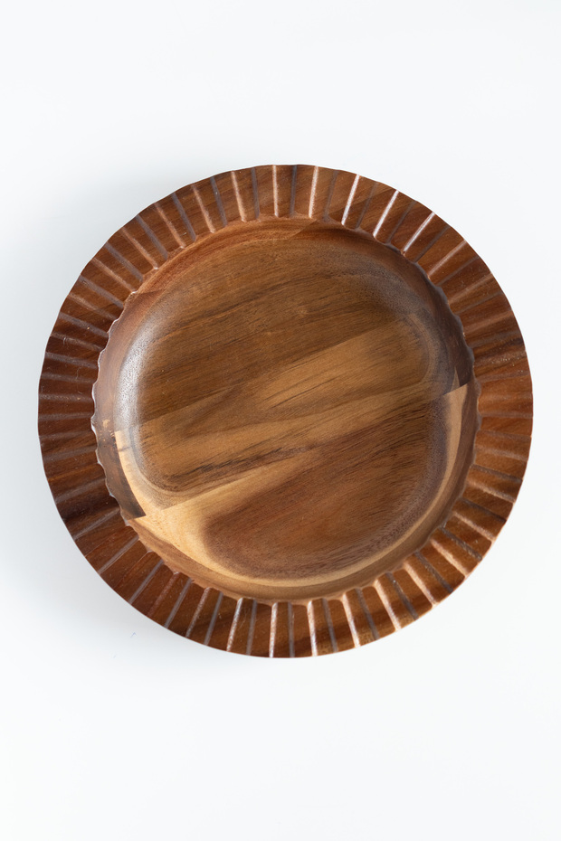 Akasya Rustic-Edged Serving Plate (25 cm)