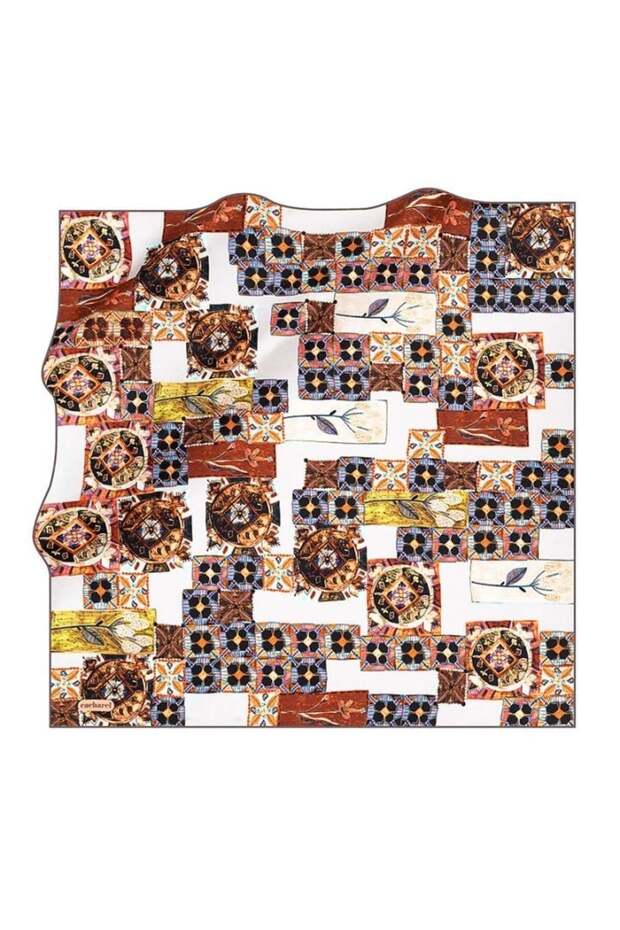 Pure Tivil Silk Scarf 7204313 -991 Taupe Color Abstract Pattern