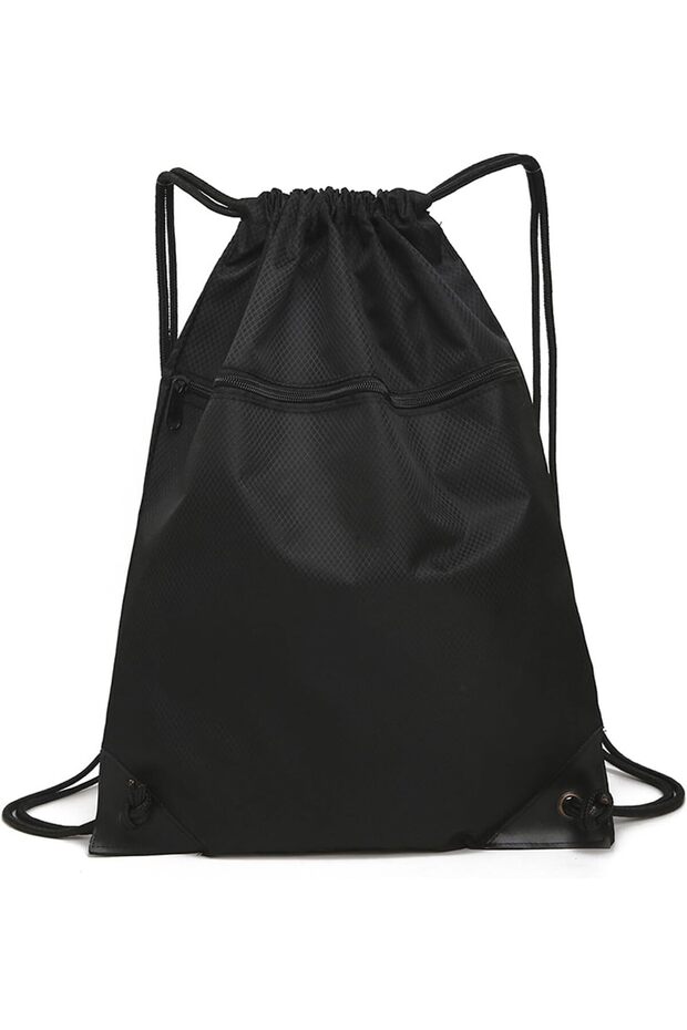 Drawstring Backpack, Compact Foldable String Bag for Swimming Tennis Dance Cheerleading, Large Main