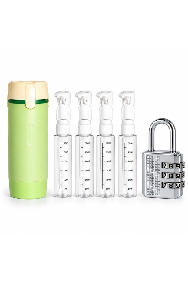 Locked Route – Travel Bottles and Mini Combination Lock Set