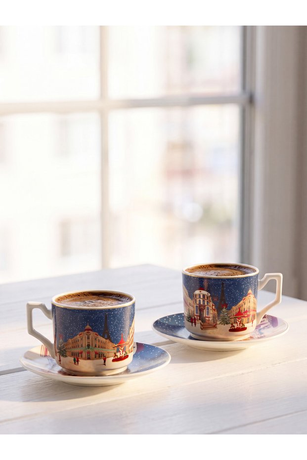 Embossed Coffee Cup Set for 2 from Freezen Store