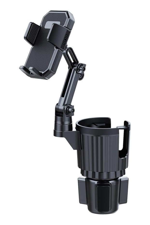 2 in 1 Cup Holder Phone Mount for Car, Adjustable Long Neck, Drink Expander, 360° Arm, 4-7" Phones
