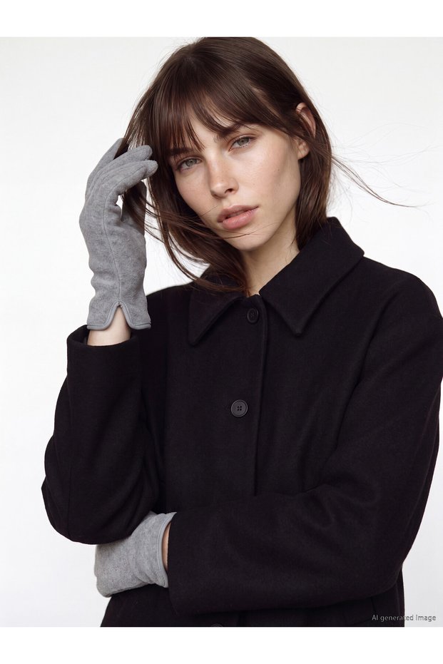 Peak New Season Gray Suede Women's Gloves
