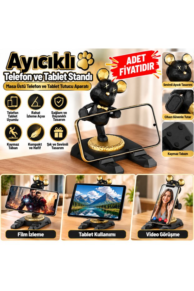 Teddy Bear Phone and Tablet Stand, Tabletop Phone and Tablet Holder (Price Is Per Piece)