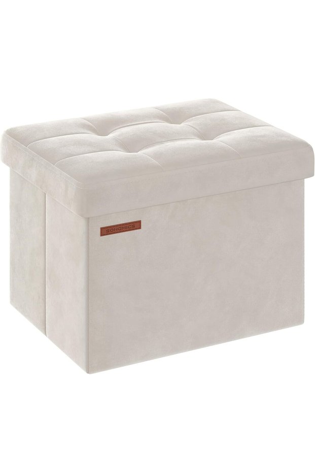 Small Folding Storage Ottoman, 12.2 x 16.1 x 12.2 Inches