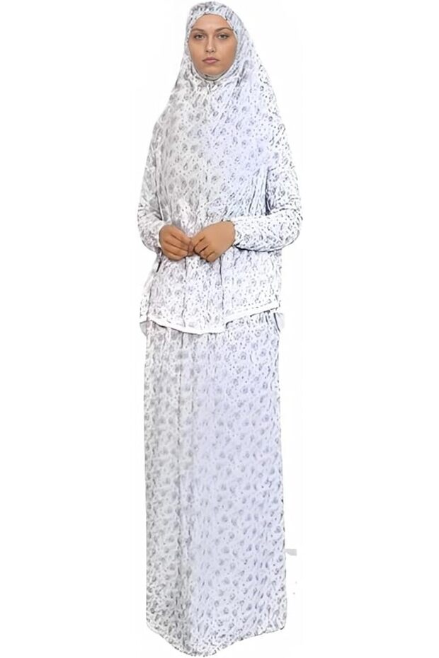 طقم صلاة إسلامي، ناعم، خفيف، لطيف على البشرة، مكون من قطعتين، مقاس واحد، يتيح حرية الحركة، مقاس واحد، متعدد الألوان