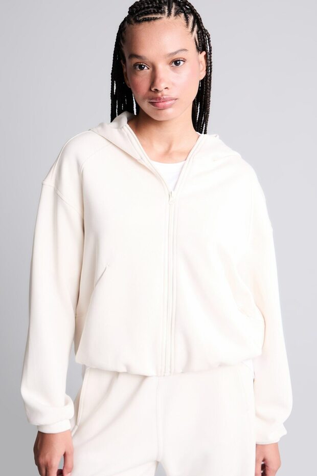 Hooded Cardigan, Ecru, H8530AX26AU