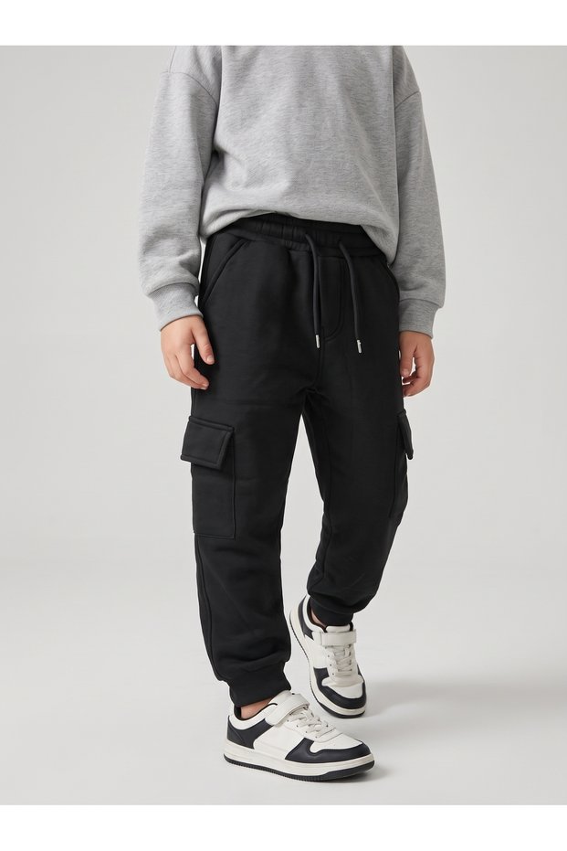 Boys' 3-Ply Brushed Inside Corduroy Sweatpants with Commando Pockets