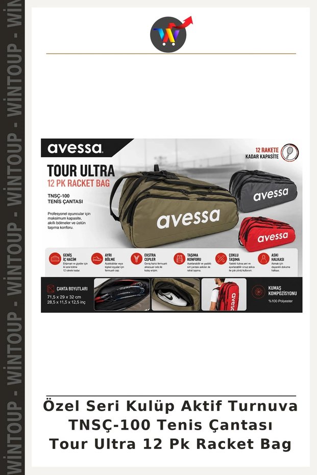 Special Series Club Active Tournament TNSÇ-100 Tennis Bag Tour Ultra 12-Pack Racket Bag