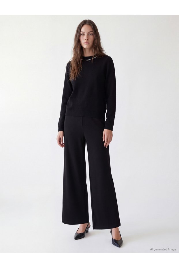 LCW Modest Black Crepe Straight-Leg, Loose & Wide-Leg Women's Pants—The ALITA CITY Difference