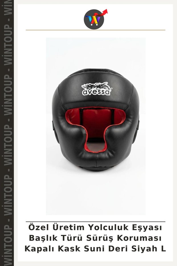 Custom-Made Helmet Type: Full-Face Helmet, Faux Leather, Black, L