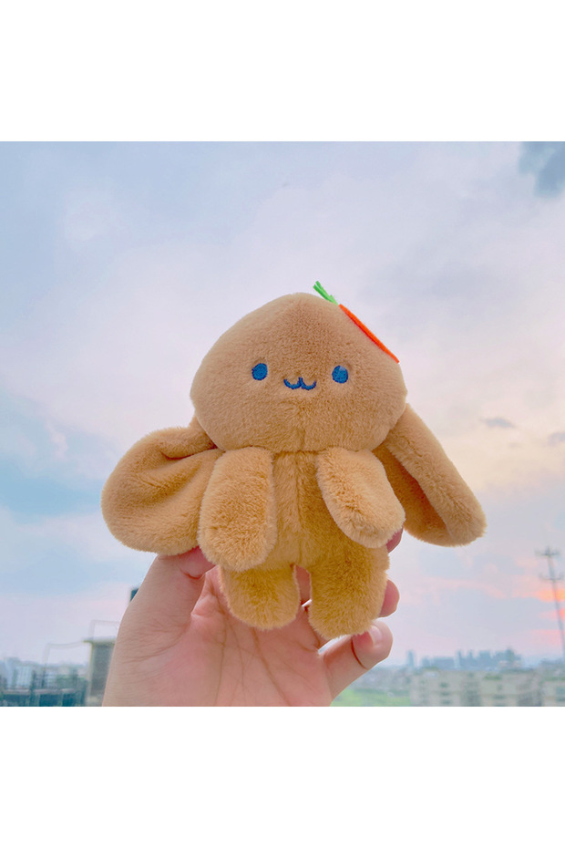 Cute Carrot Rabbit Plush Doll Keychain Backpack Pendant