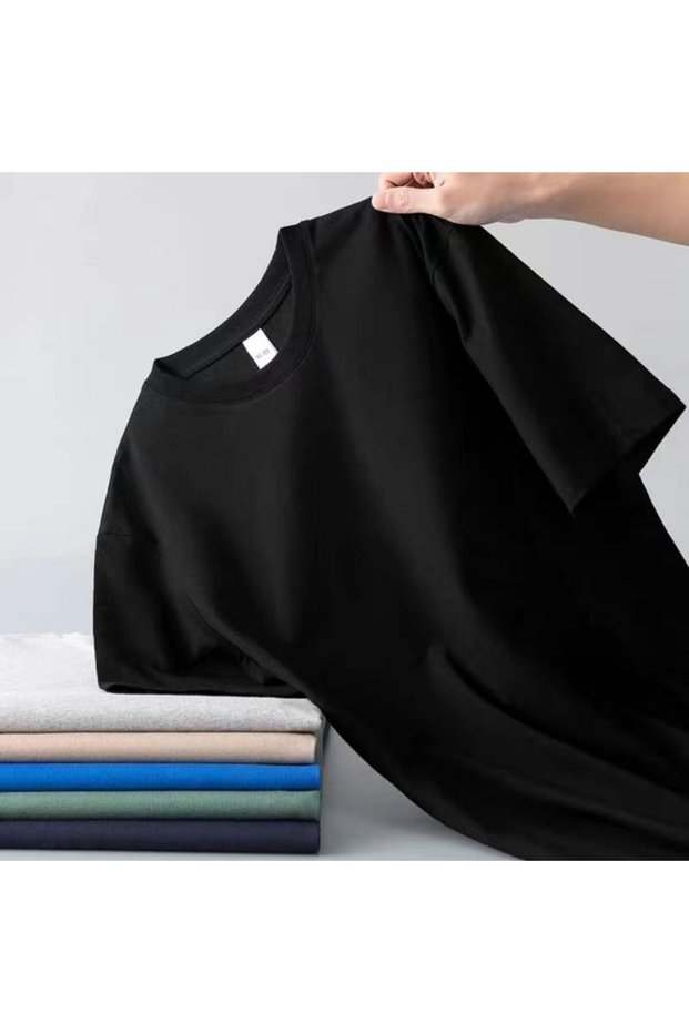 Split Book Men Summer Slim Fit Solid Color T Shirt