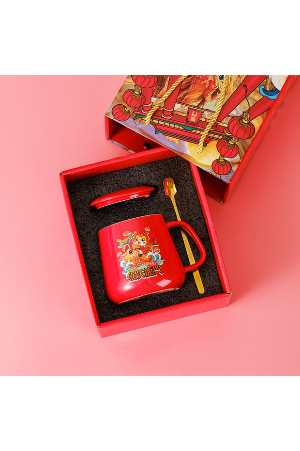 Ceramic Thermostatic Cup Gift Box Cartoon