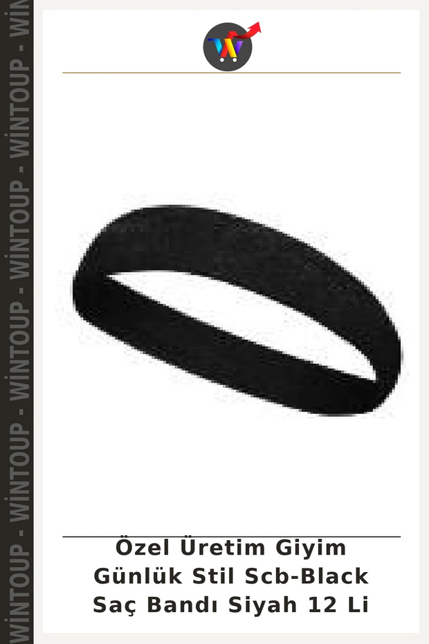 Custom-Made Clothing, Everyday Style, Scb-Black Hair Band, Black, Pack of 12