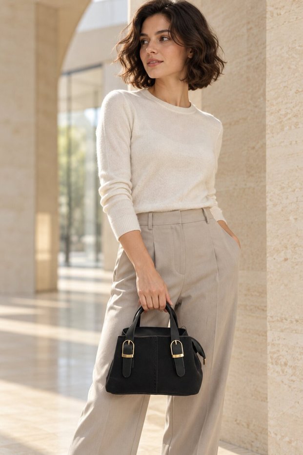 Women's Black Mini Clutch Bag and Shoulder Bag ARM-27KÇNT002