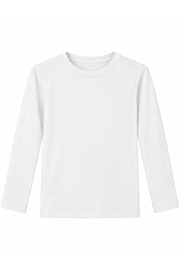 Basic Long-Sleeve White Youth T-Shirt