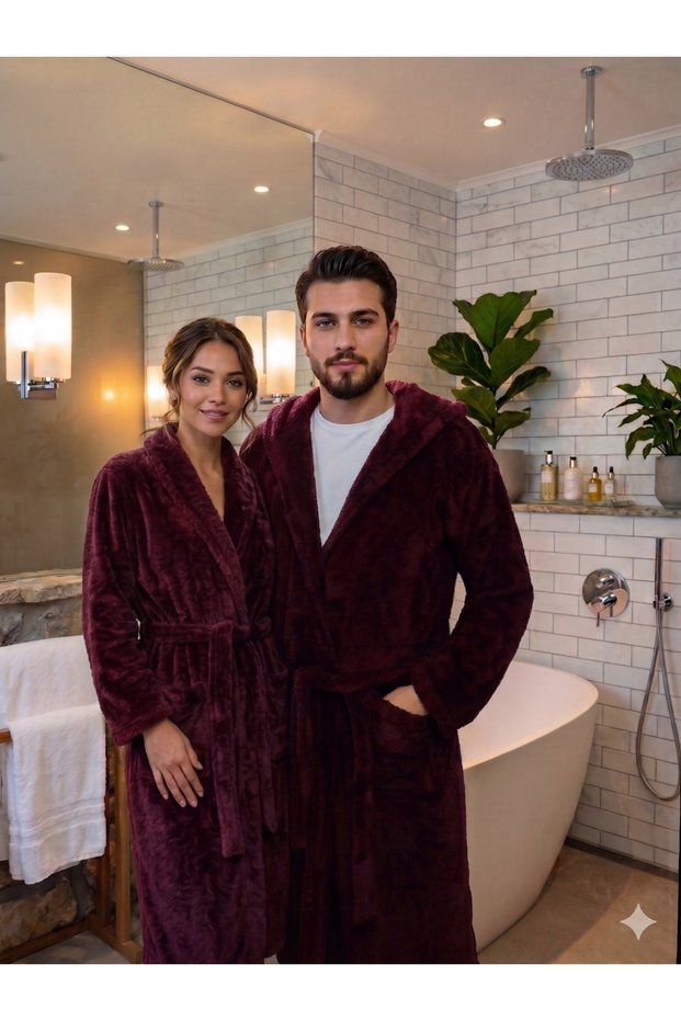 Plus Size Women'S/Men's Wellsoft Robe - Soft Textured Hooded