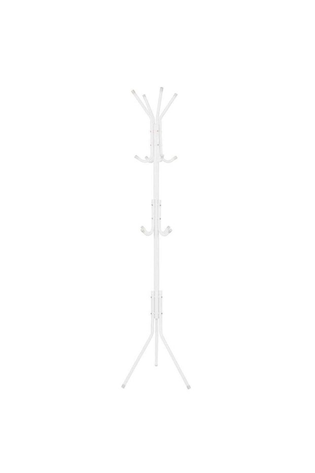 Cuier metalic în formă de copac, 12 umerașe, 177 cm, alb
