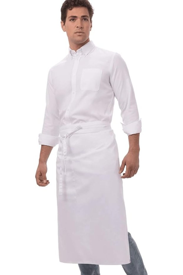 Unisex Bistro Chef Apron, White, One Size