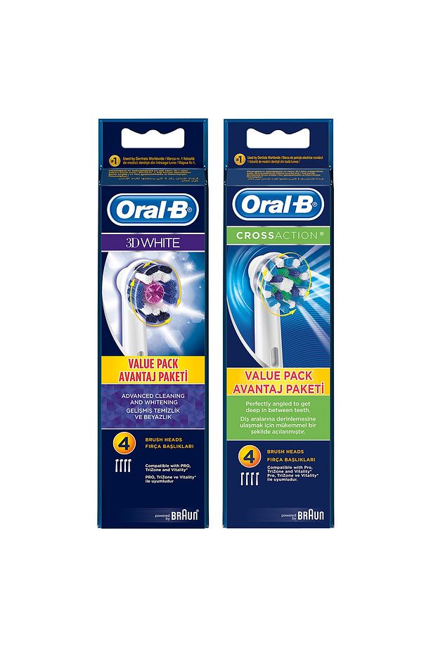 Diş Fırçası Yedek Başlığı Fırsat Paketi 8 Adet (Pro White 4 Adet + Cross Action 4 Adet) - 2