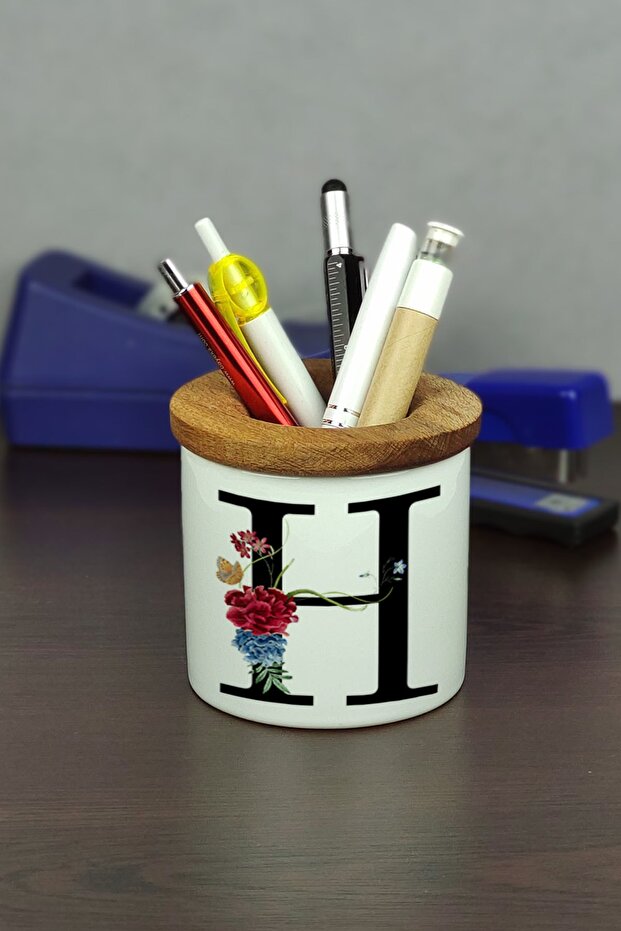 Letter H Ceramic Pen Holder