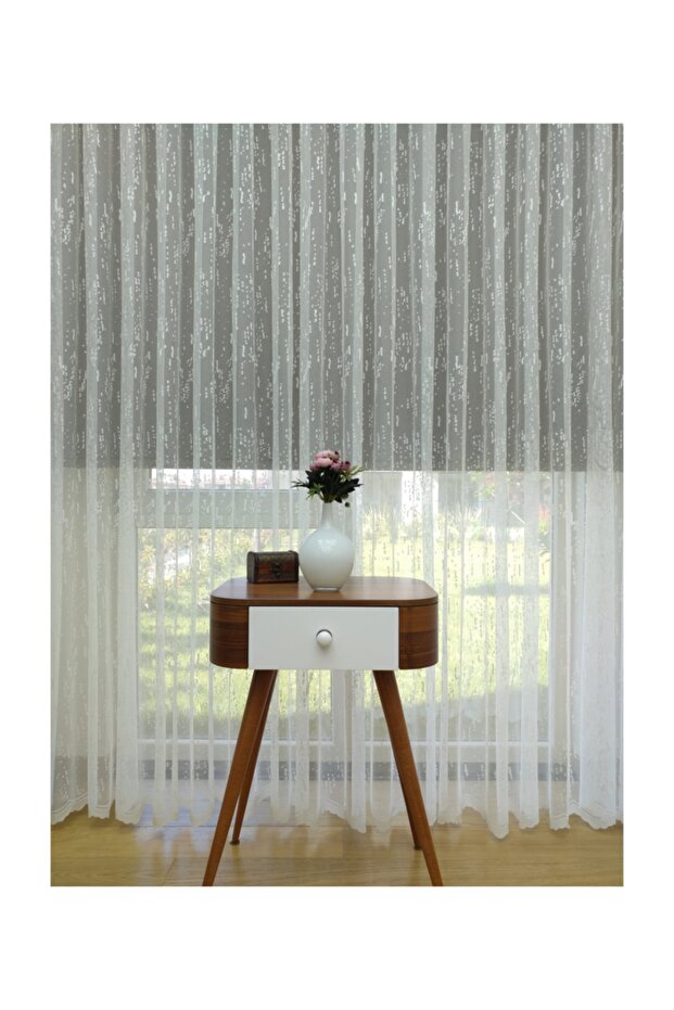 Special Knitted Textured Tulle Curtain, 350x260, Sparse Pleat, 1/2