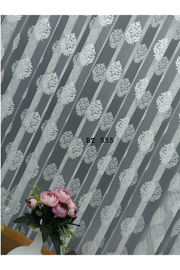 Salon Damask Desenli Örme Kdk Tül Perde, 300x260, Seyrek Pile, 1/2 - 2