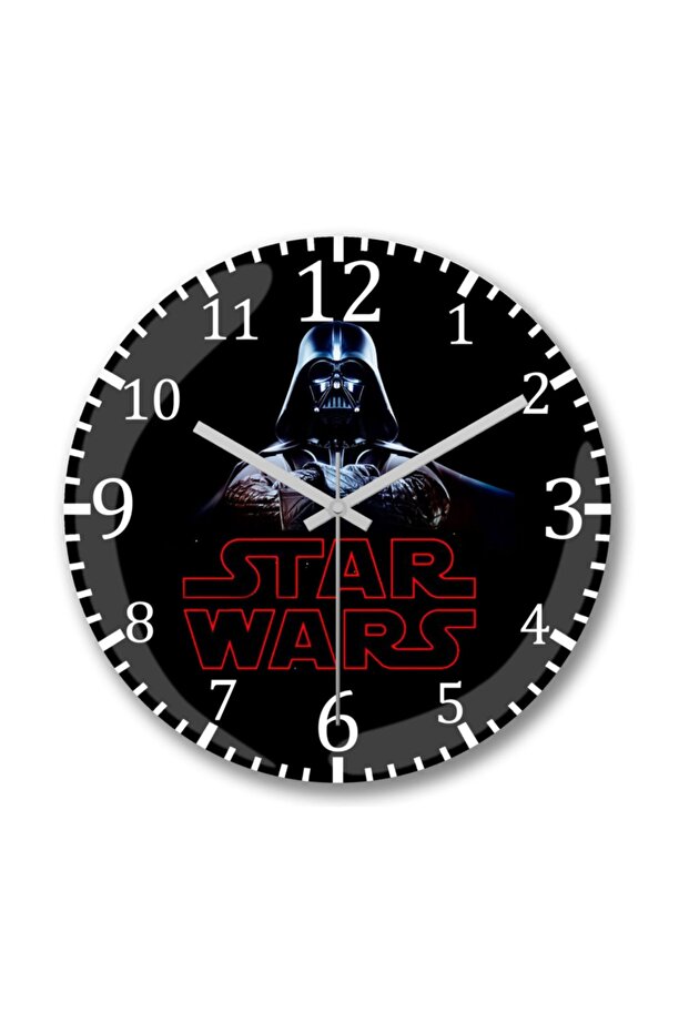 Star Wars Darth Vader Silent Wall Clock Curved Real Glass ---- Unc