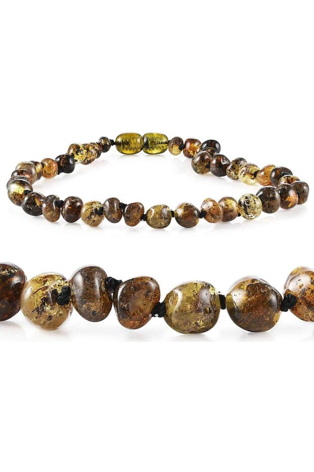 Original Amber Baby Teeth Necklace Fossil Amber Necklace for Girls and Boys