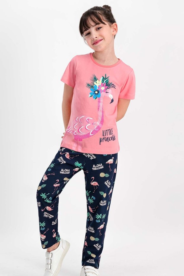 Little Pelican Candy Pink Girls Pajama Set
