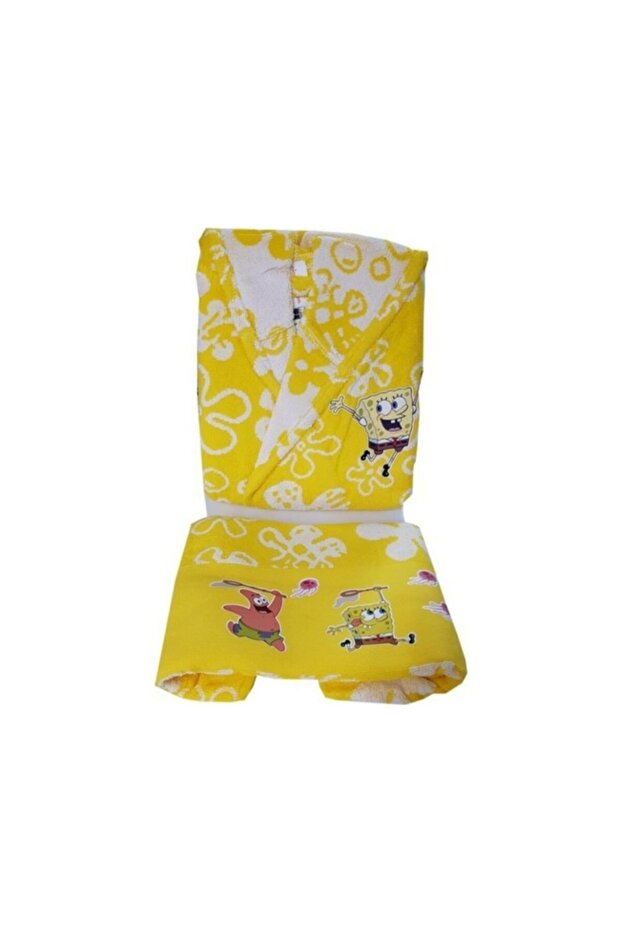 Sunger Bob Children's Bathrobe Set 7-8 Years Old (2 Pieces)