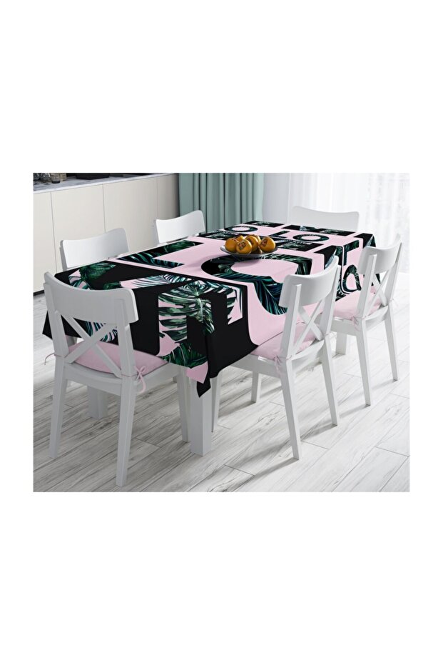 Special Design Stain Resistant Tablecloth with Love Leaf Detail-120x140 cm