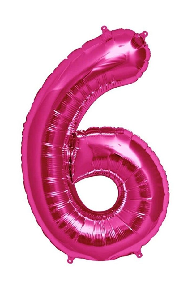 6 Figures 100 cm Pink Foil Balloon - Number Size Flying with Helium