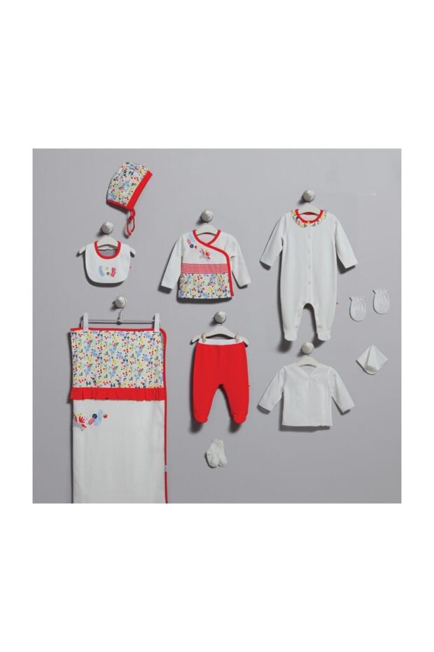 Girl Garden Overalls 10-Piece Hospital Exit Pomegranate
