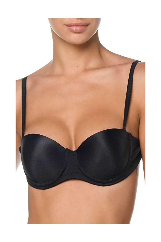 حمالة صدر بدون حمالات مع دعم شفاف للظهر - 1