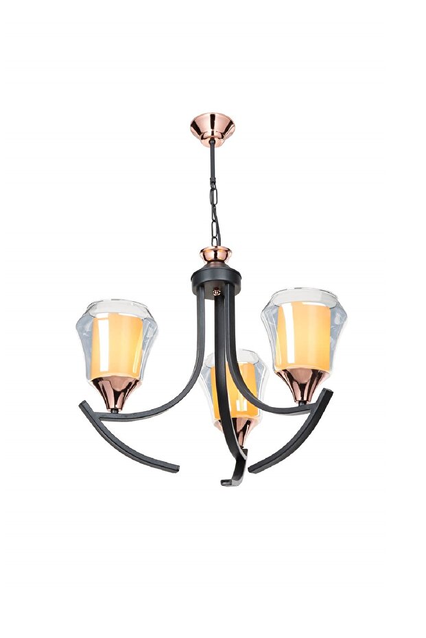 Celena 3Lü Füme Cam Avize - 2