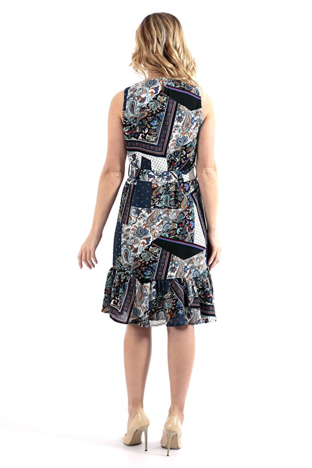 Patterned Short Dress - 4